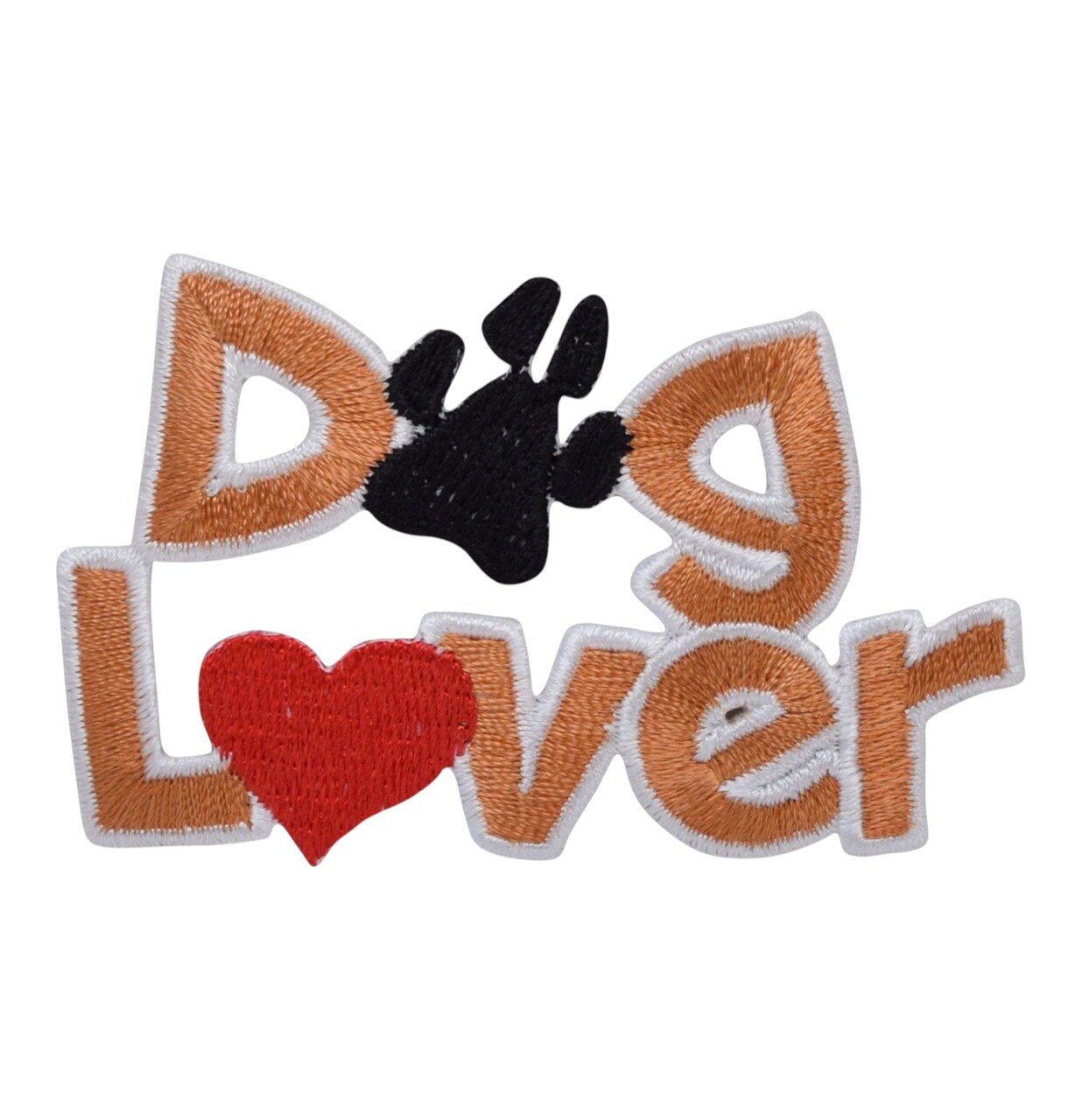Dog Lover, Paw Print with Heart, Pets, Animals, Embroidered, Iron on Patch